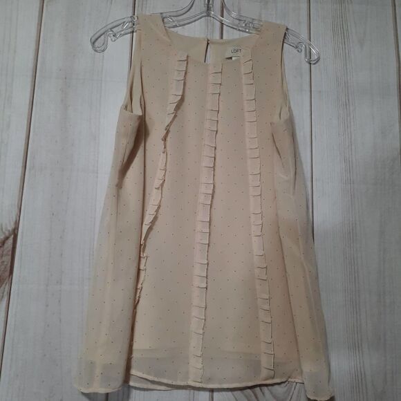 Loft Blouse Ladies Small Sleeveless Polka-dot - Picture 1 of 6